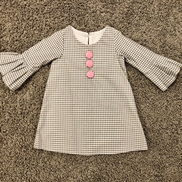 Caught Ya Lookin Other - NWT baby girl houndstooth dress with pink buttons
